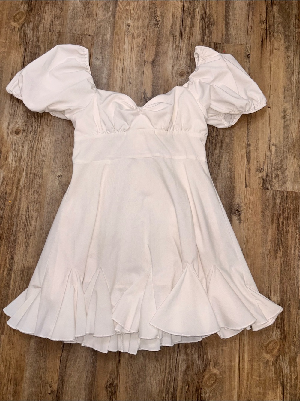 The Vintage Shop White Puff Sleeve Flared Mini Dress
